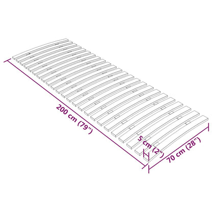Sturdy Beechwood Slatted Bed Base, 24 Slats 70x200 cm