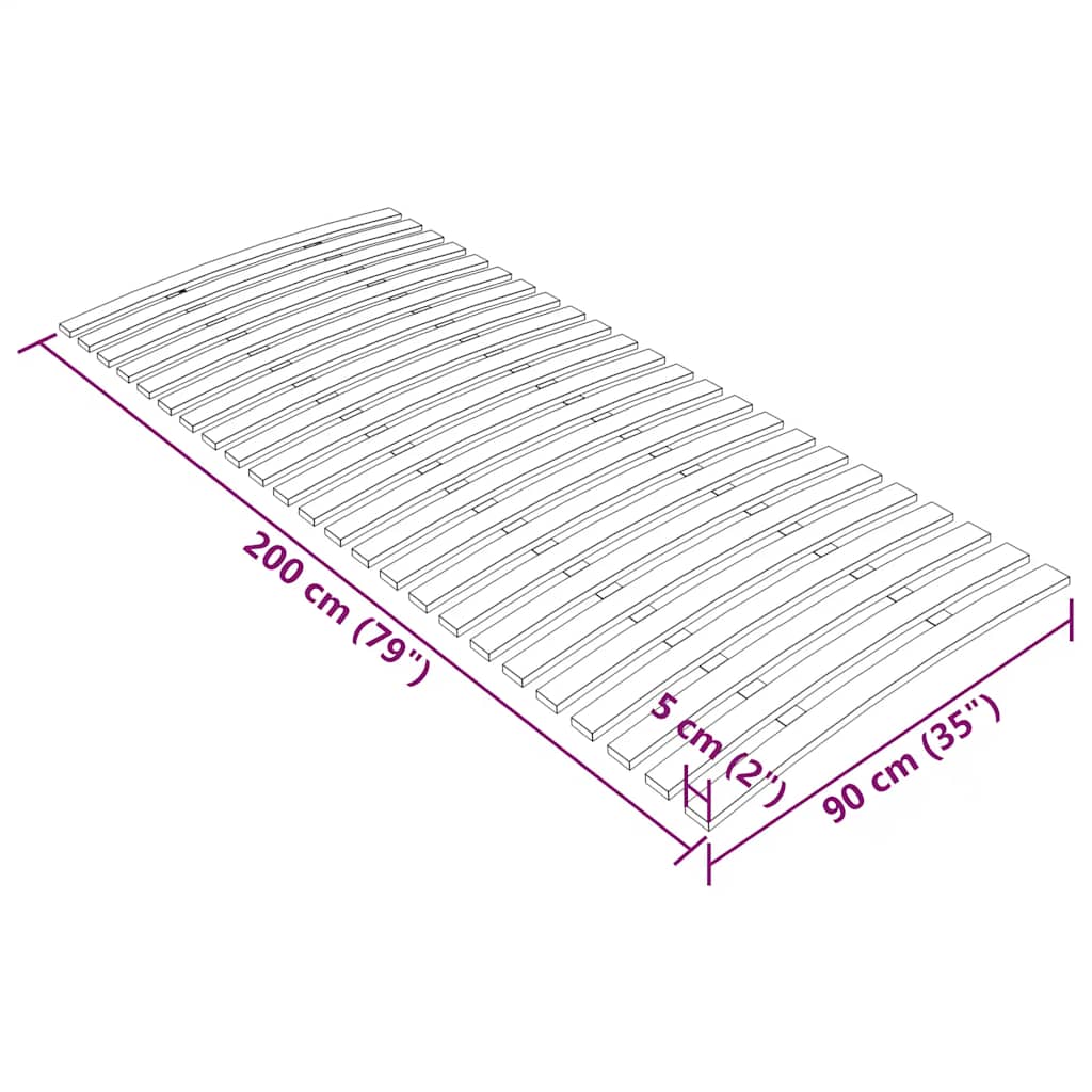 Sturdy Pine Slatted Bed Base 24 Slats 90x200 cm