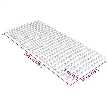 Sturdy Pine Slatted Bed Base 24 Slats 90x200 cm