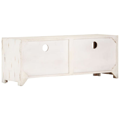 TV Cabinet Solid Wood Acacia 110x30x40 cm White