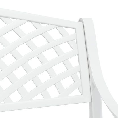 Elegant White Cast Aluminium Garden Bench, 102 cm Durable Design