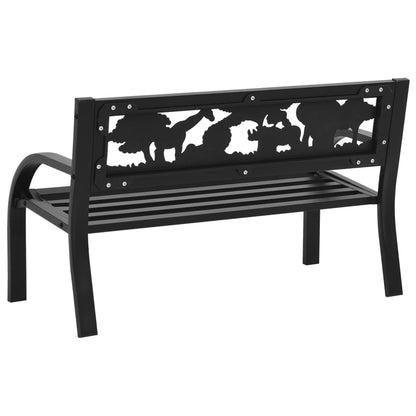 Durable Steel Children's Garden Bench - 86 cm, Weather-Resistant
