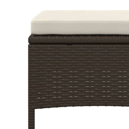 Brown Poly Rattan Garden Sofa Set - 2-Seater with Table & Stools