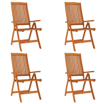 4-Piece Folding Garden Chairs in Solid Eucalyptus Wood