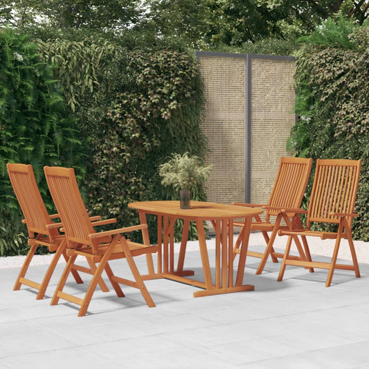 4-Piece Folding Garden Chairs in Solid Eucalyptus Wood
