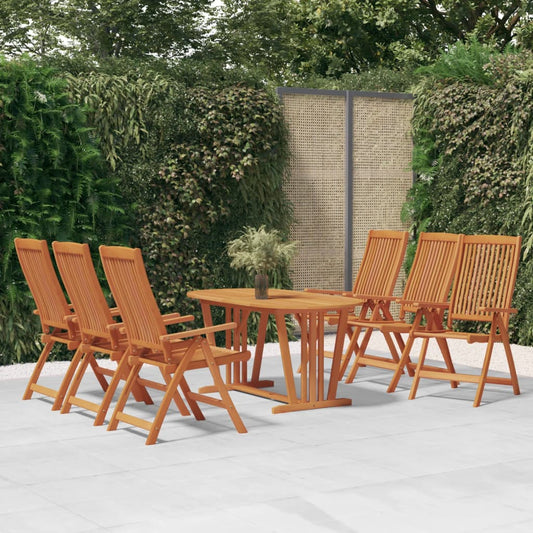Set of 6 Eucalyptus Folding Garden Chairs - Solid Wood Build