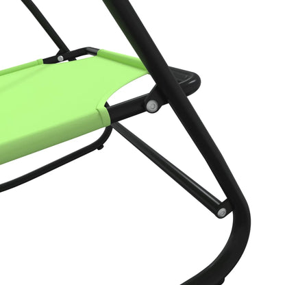 Green Steel & Textilene Rocking Sun Loungers Set - 2 pcs