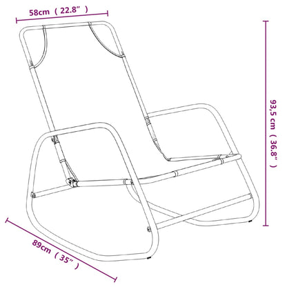 Green Steel & Textilene Rocking Sun Loungers Set - 2 pcs