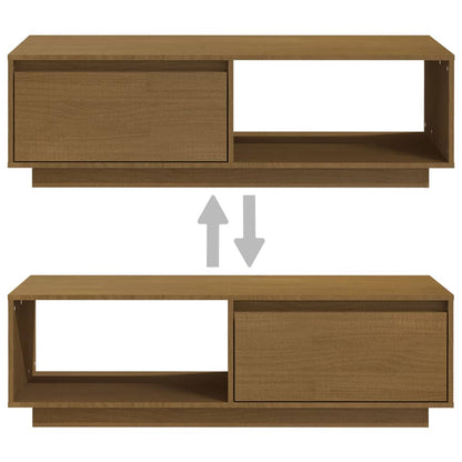 Coffee Table Honey Brown 110x50x33.5 cm Solid Pinewood