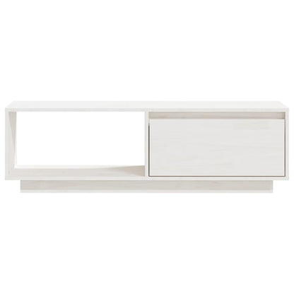 TV Cabinet White 110x30x33.5 cm Solid Pinewood