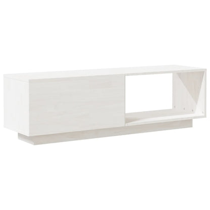 TV Cabinet White 110x30x33.5 cm Solid Pinewood
