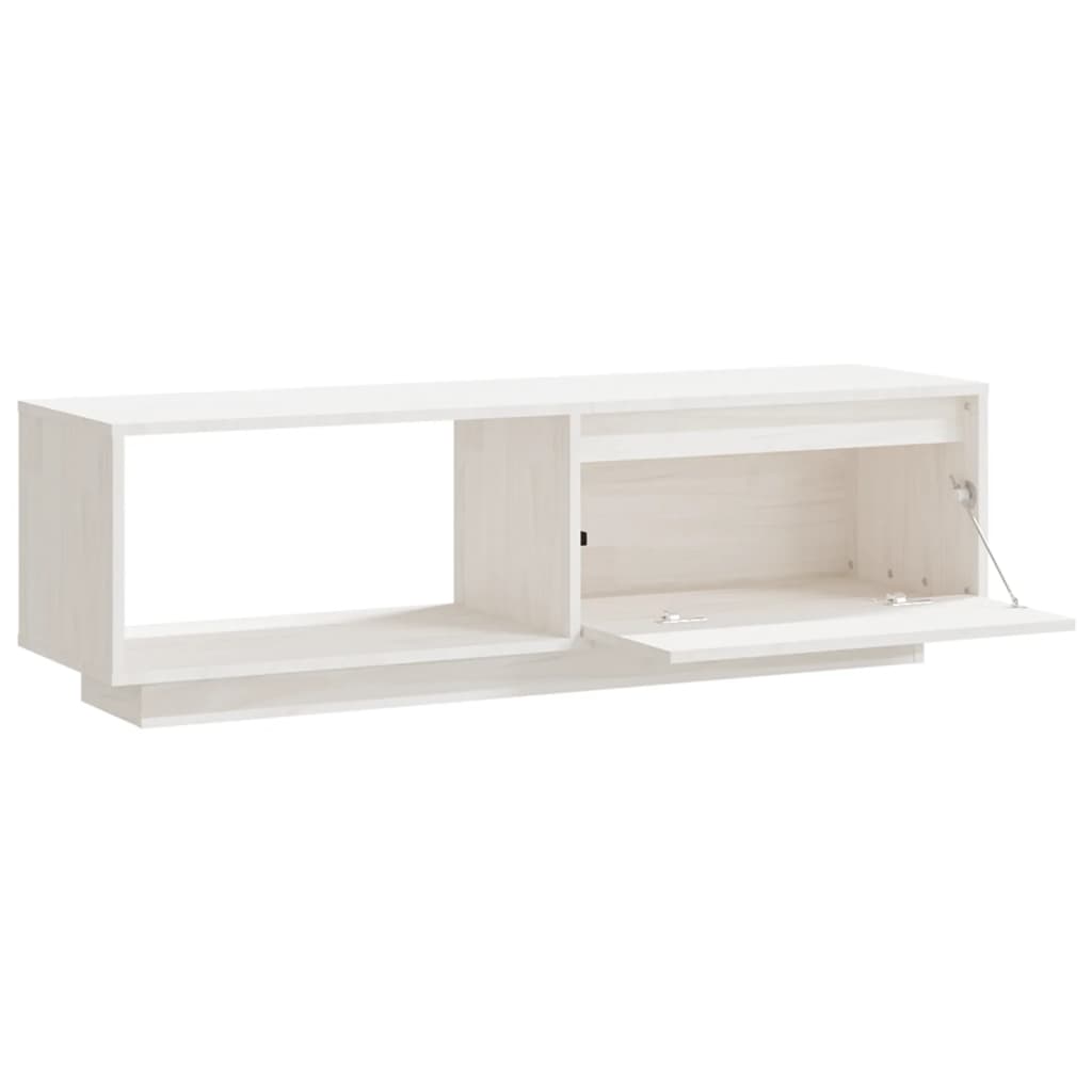 TV Cabinet White 110x30x33.5 cm Solid Pinewood