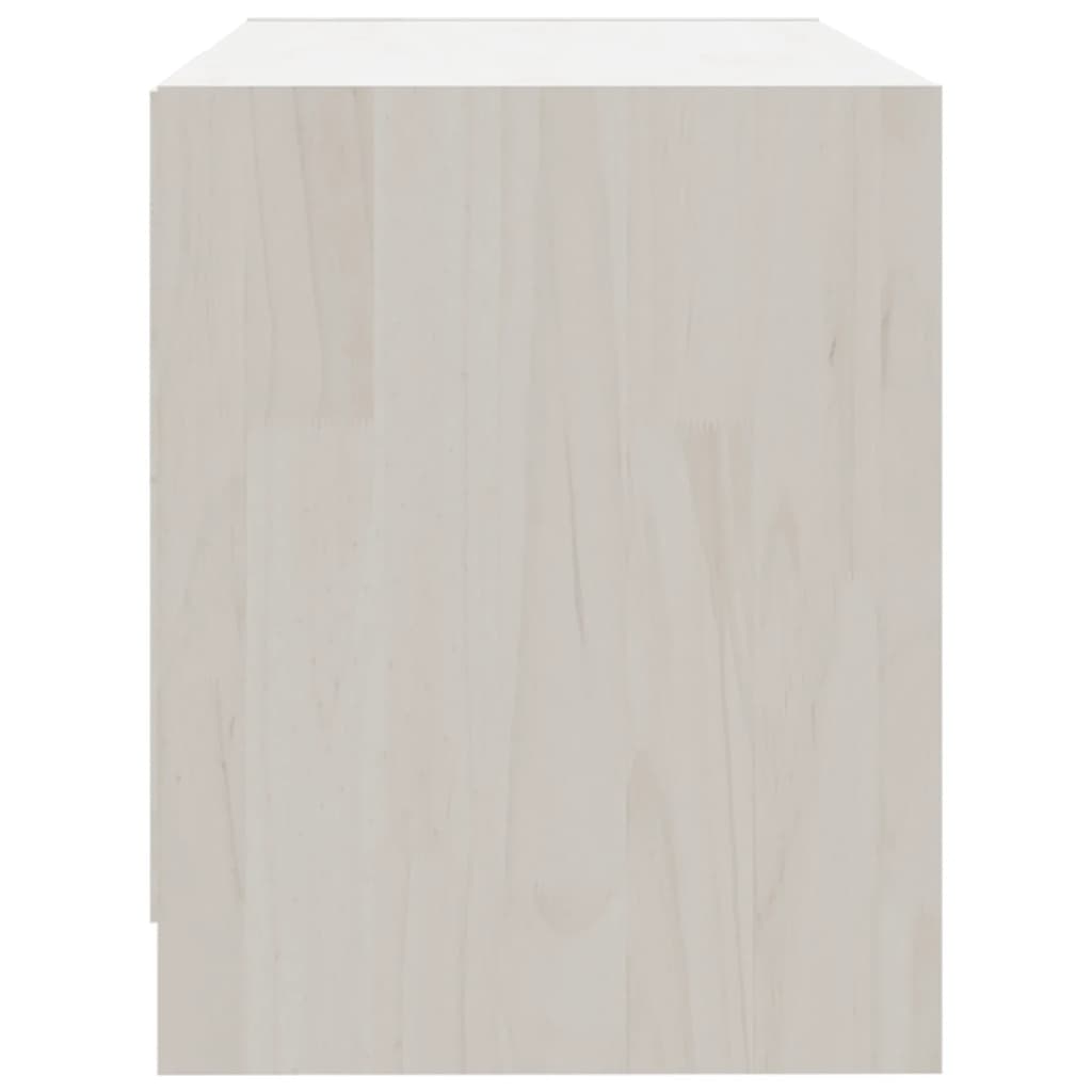 TV Cabinet White 80x31x39 cm Solid Pinewood