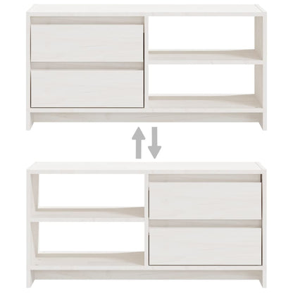 TV Cabinet White 80x31x39 cm Solid Pinewood
