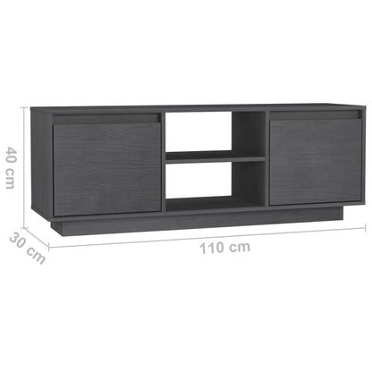 TV Cabinet Grey 110x30x40 cm Solid Pinewood