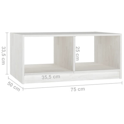 Coffee Table White 75x50x33.5 cm Solid Pinewood