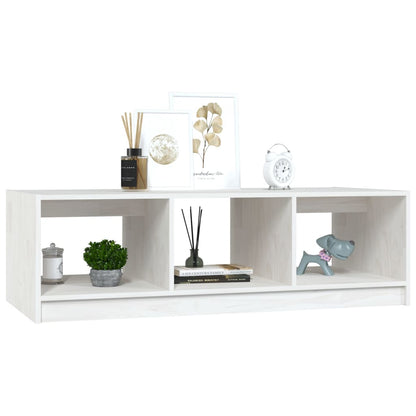 Coffee Table White 110x50x34 cm Solid Pinewood