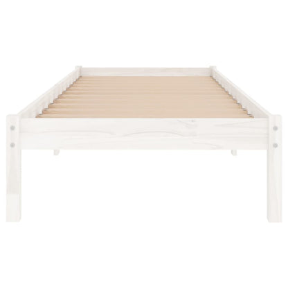 White Solid Wood Bed Frame 90x200 cm - vidaXL 810003 (No Mattress)