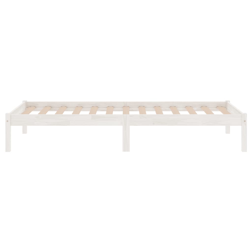 White Solid Wood Bed Frame 90x200 cm - vidaXL 810003 (No Mattress)