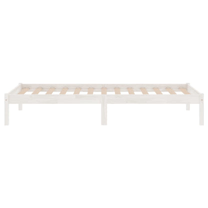 White Solid Wood Bed Frame 90x200 cm - vidaXL 810003 (No Mattress)