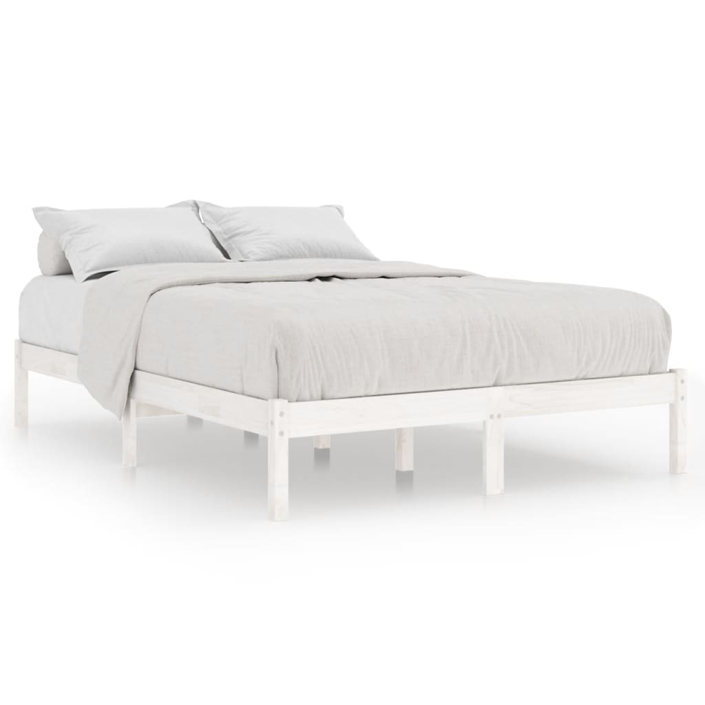 White Solid Wood Bed Frame 200x200 cm - vidaXL 810038