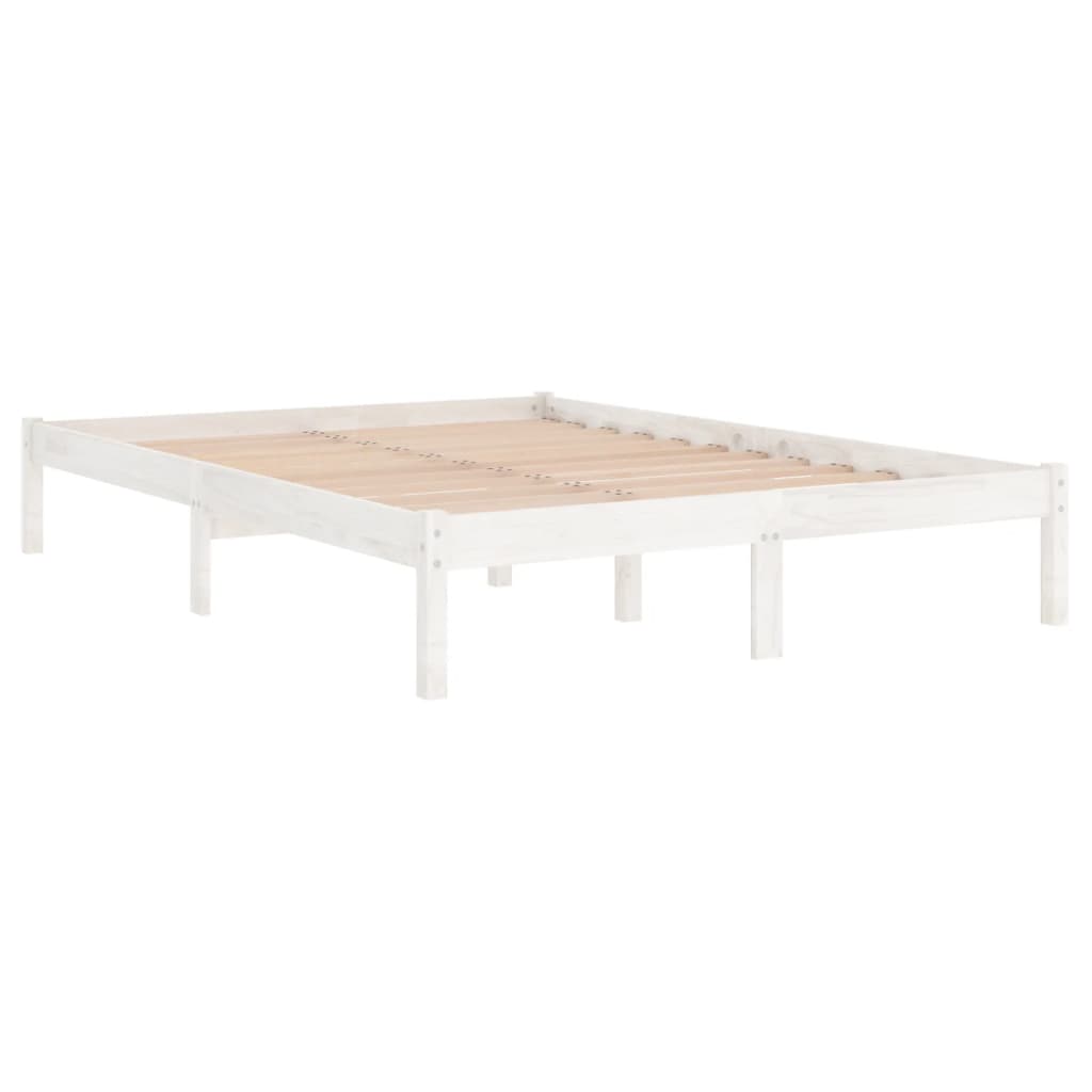 White Solid Wood Bed Frame 200x200 cm - vidaXL 810038