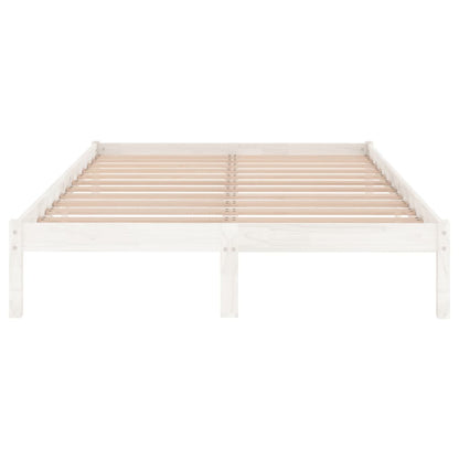 White Solid Wood Bed Frame 200x200 cm - vidaXL 810038