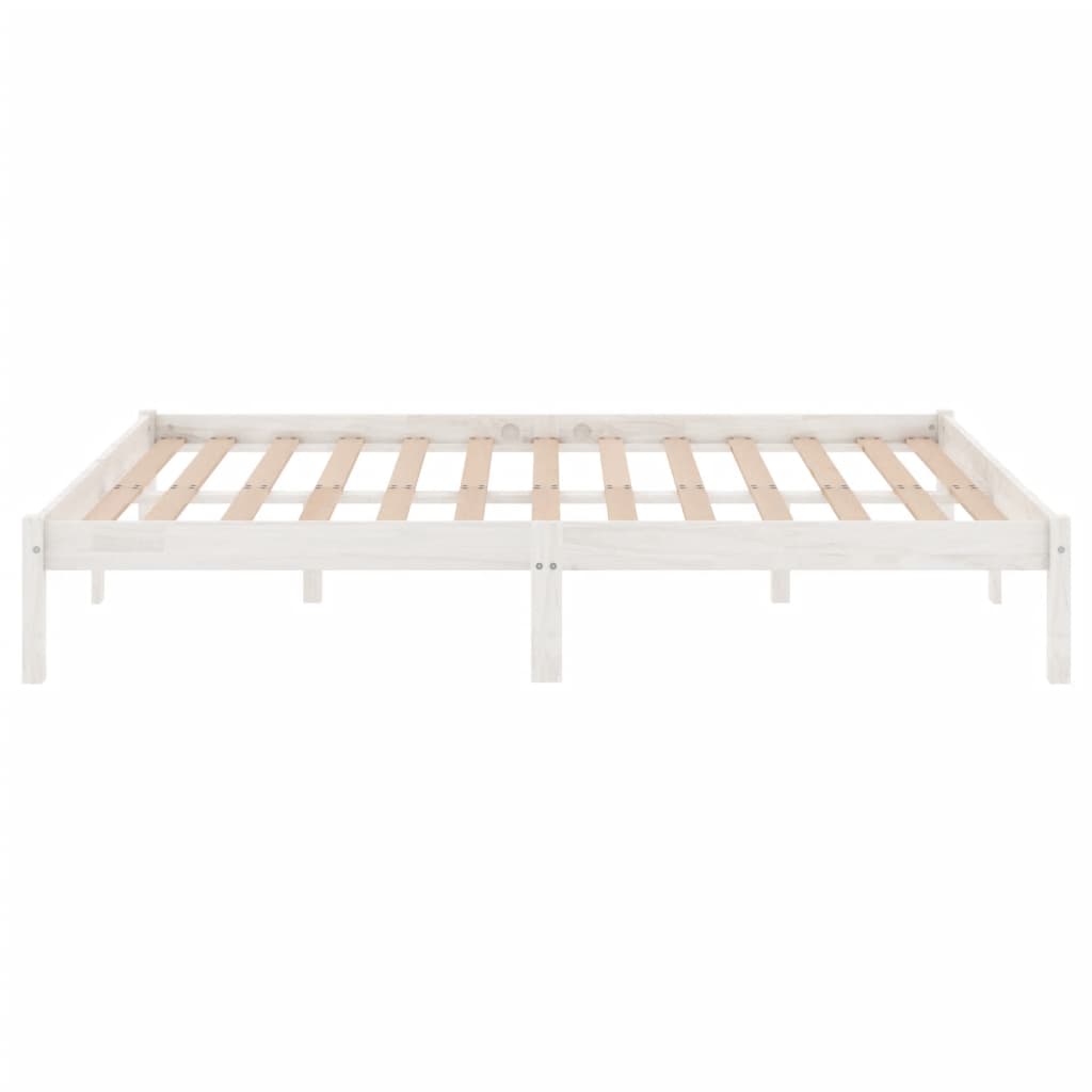White Solid Wood Bed Frame 200x200 cm - vidaXL 810038
