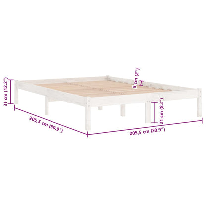 White Solid Wood Bed Frame 200x200 cm - vidaXL 810038