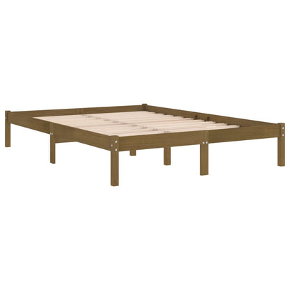 Honey Brown Solid Wood Bed Frame 200x200 cm | vidaXL 810040