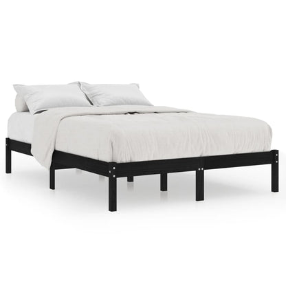 Black Solid Wood Bed Frame 200x200 cm - 810041 vidaXL (No Mattress)