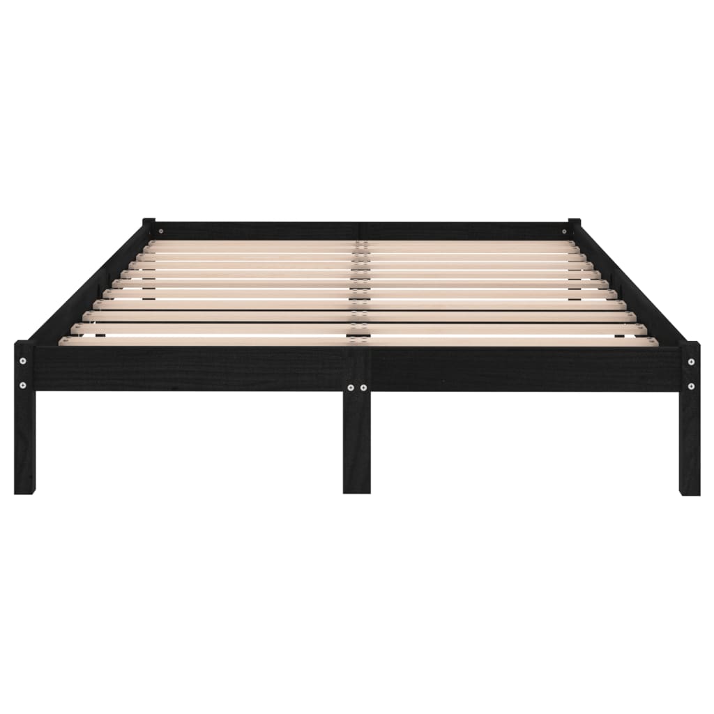 Black Solid Wood Bed Frame 200x200 cm - 810041 vidaXL (No Mattress)