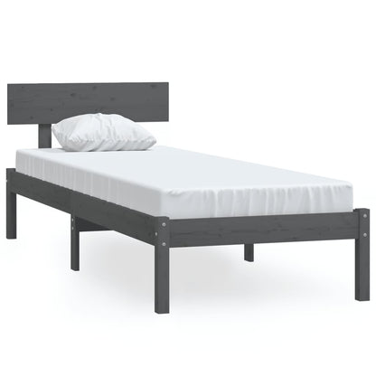 Solid Pine Grey Bed Frame - Single Size, No Mattress Included
