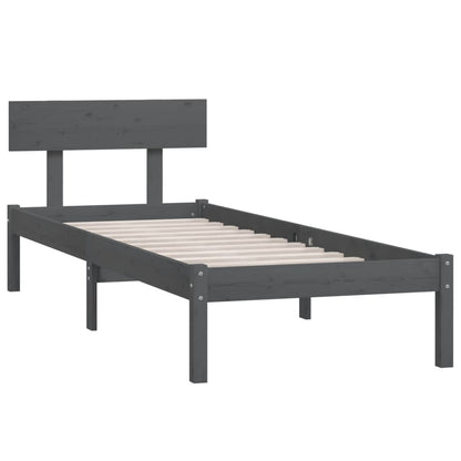 Solid Pine Grey Bed Frame - Single Size, No Mattress Included