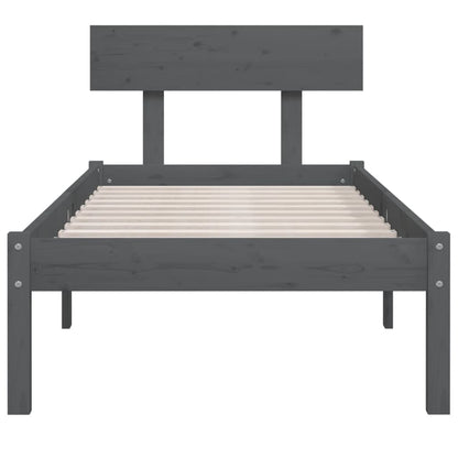 Solid Pine Grey Bed Frame - Single Size, No Mattress Included