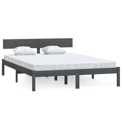 Grey Solid Wood Bed Frame - Small Double, Stylish & Durable