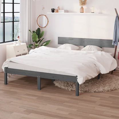 Grey Solid Wood Bed Frame - Small Double, Stylish & Durable
