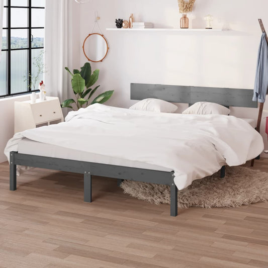 Grey Solid Wood Bed Frame - Small Double, Stylish & Durable