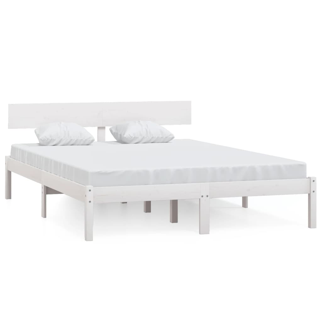 White Pine Solid Wood Double Bed Frame - No Mattress Included