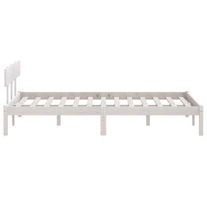 White Pine Solid Wood Double Bed Frame - No Mattress Included
