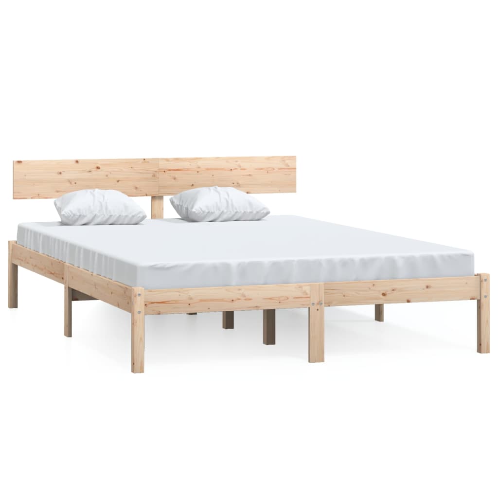 Solid Wood Bed Frame 140x190 cm - Durable & Stylish Design