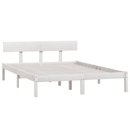 White Solid Wood Bed Frame 140x190 cm - Durable & Stylish Design