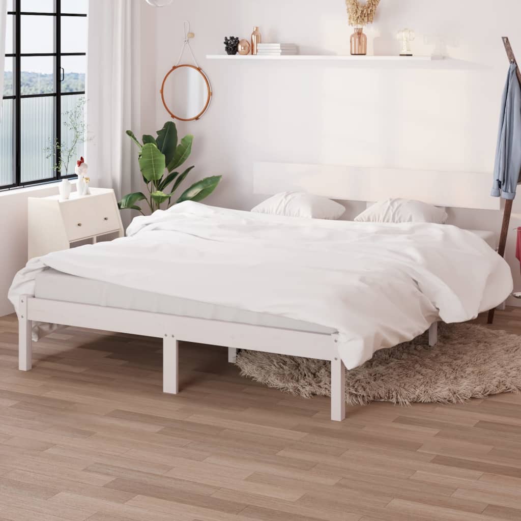 Solid Wood White Bed Frame 120x200 cm - Durable & Stylish