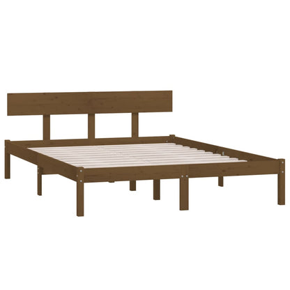 Honey Brown Solid Wood Bed Frame 120x200 cm - No Mattress