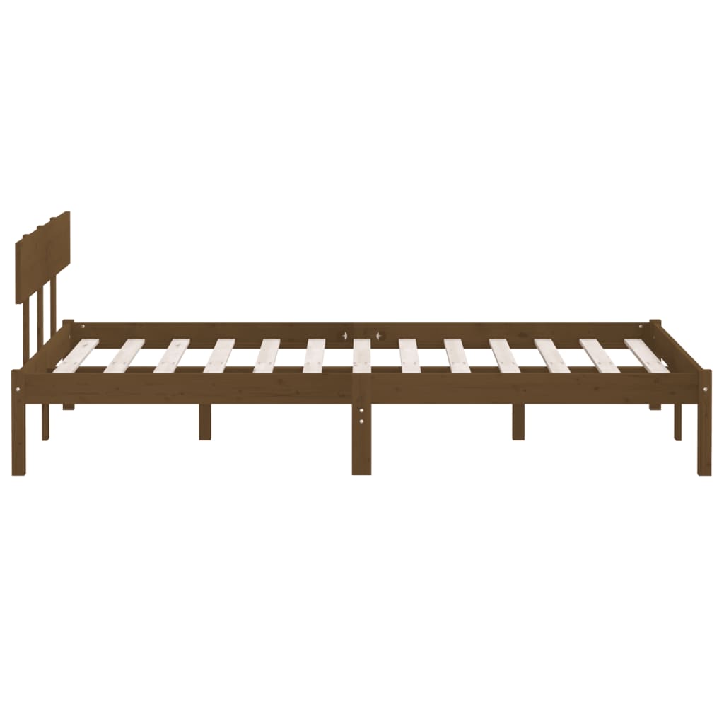 Honey Brown Solid Wood Bed Frame 120x200 cm - No Mattress