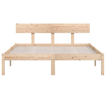 Solid Wood Bed Frame 160x200 cm - No Mattress Included