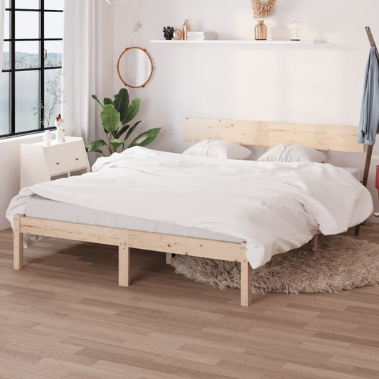 Solid Wood Bed Frame 160x200 cm - No Mattress Included