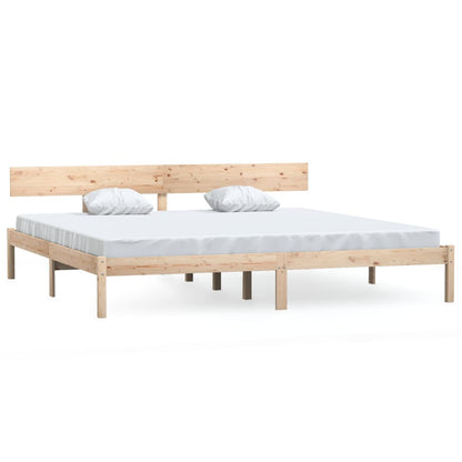 Solid Wood Bed Frame 200x200 cm - No Mattress Included