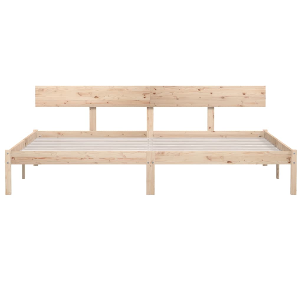 Solid Wood Bed Frame 200x200 cm - No Mattress Included