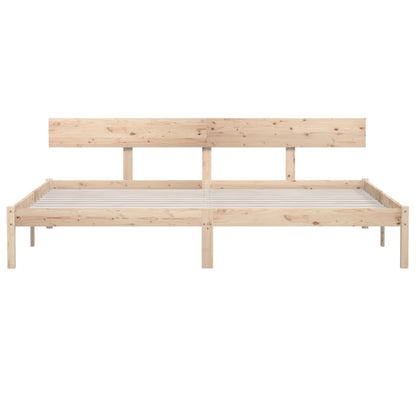 Solid Wood Bed Frame 200x200 cm - No Mattress Included